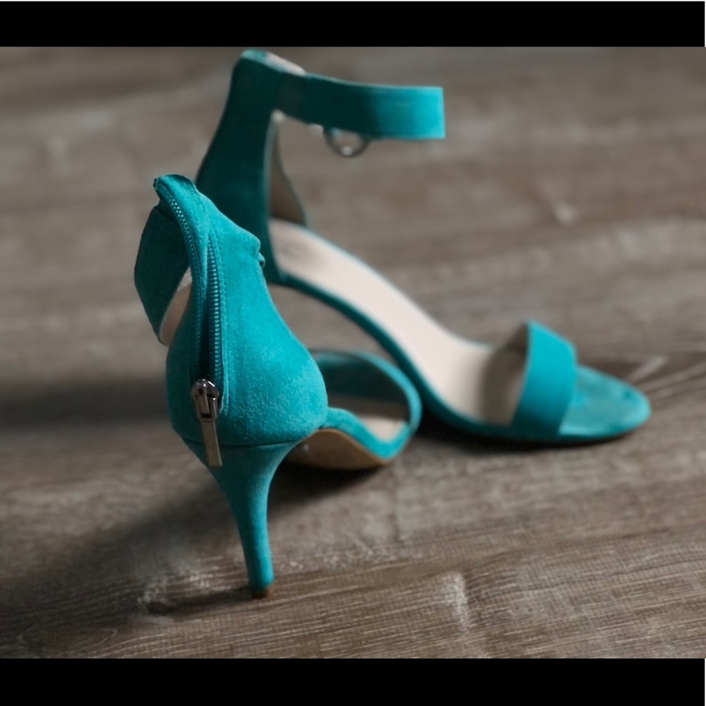 Genuine suede turquoise sandals
